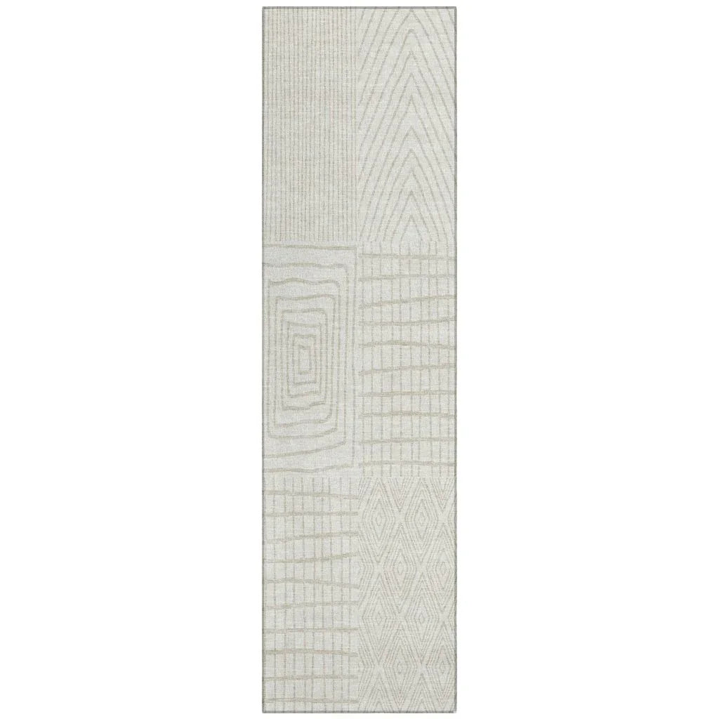 Owen Ivory Washable Indoor-Outdoor Rug-Outdoor Rugs-LOOMLAN Rugs-2'3" x 7'6"-LOOMLAN