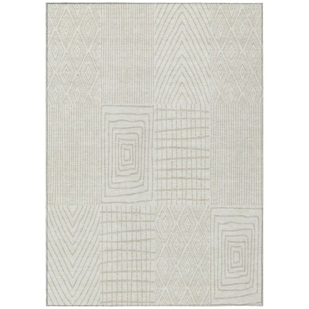 Owen Ivory Washable Indoor-Outdoor Rug-Outdoor Rugs-LOOMLAN Rugs-2'6" x 3'10"-LOOMLAN