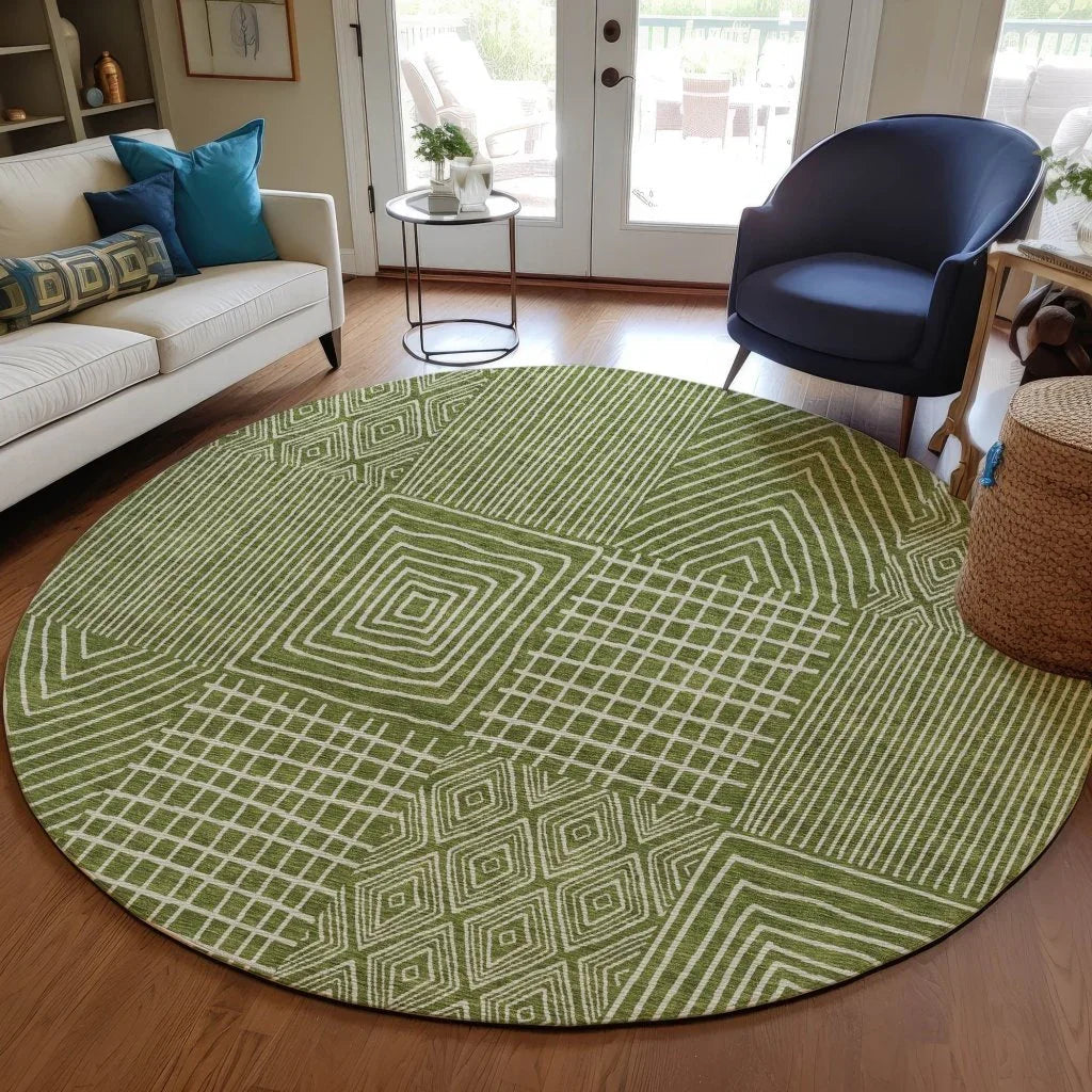 Owen Olive Washable Indoor-Outdoor Rug-Outdoor Rugs-LOOMLAN Rugs-LOOMLAN