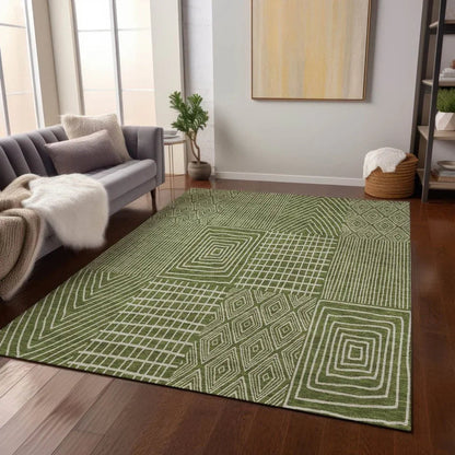 Owen Olive Washable Indoor-Outdoor Rug-Outdoor Rugs-LOOMLAN Rugs-LOOMLAN