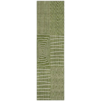 Owen Olive Washable Indoor-Outdoor Rug-Outdoor Rugs-LOOMLAN Rugs-2'3" x 7'6"-LOOMLAN