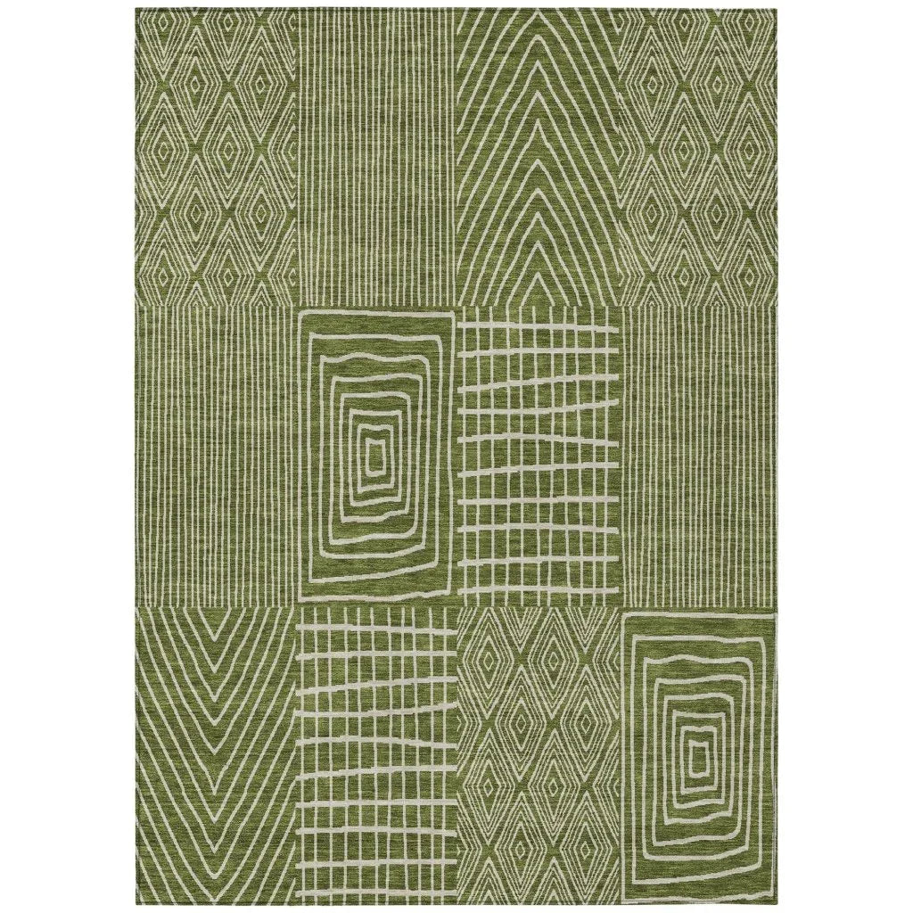 Owen Olive Washable Indoor-Outdoor Rug-Outdoor Rugs-LOOMLAN Rugs-2'6" x 3'10"-LOOMLAN