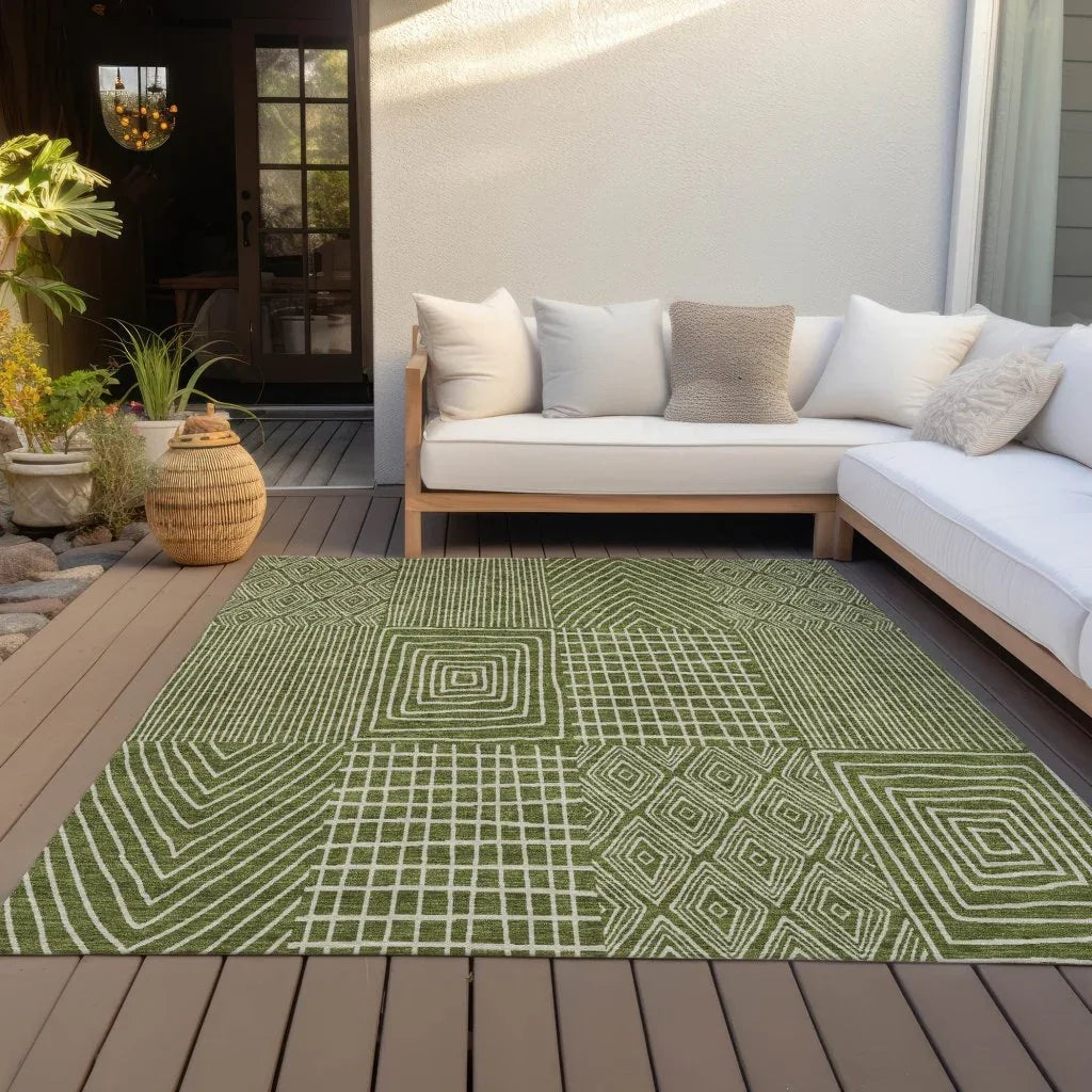 Owen Olive Washable Indoor-Outdoor Rug-Outdoor Rugs-LOOMLAN Rugs-LOOMLAN