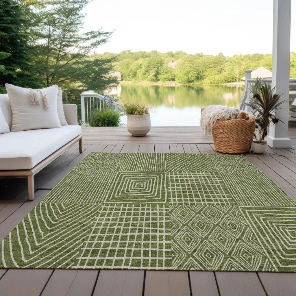 Owen Olive Washable Indoor-Outdoor Rug-Outdoor Rugs-LOOMLAN Rugs-LOOMLAN