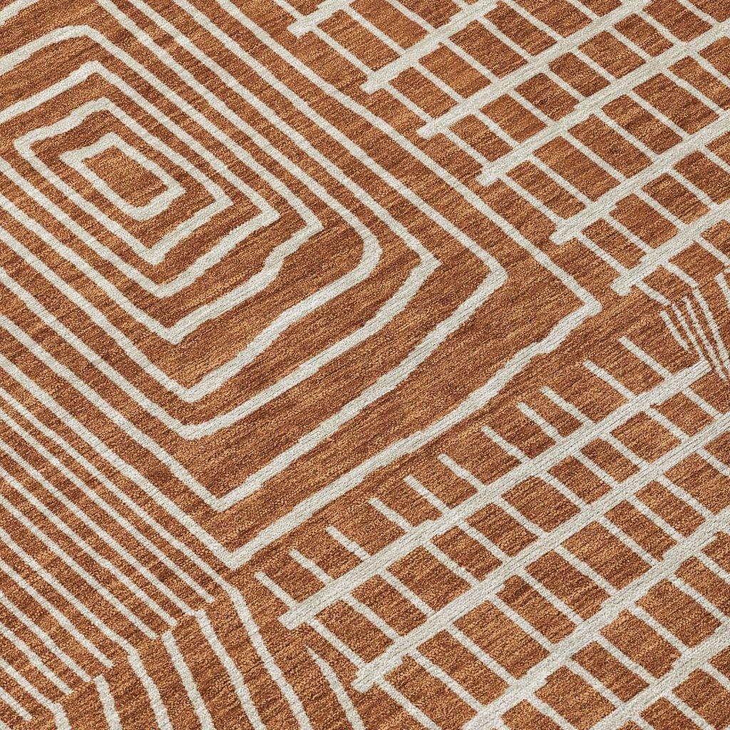 Owen Orange Washable Indoor-Outdoor Rug-Outdoor Rugs-LOOMLAN Rugs-LOOMLAN