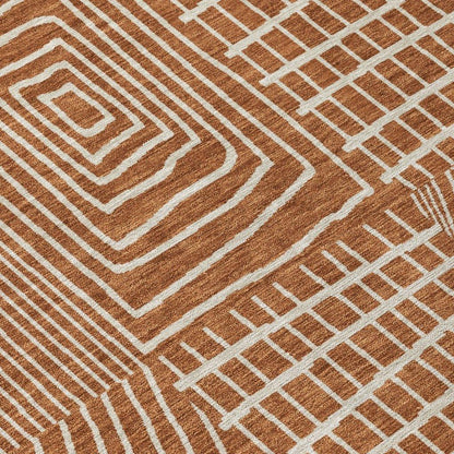 Owen Orange Washable Indoor-Outdoor Rug-Outdoor Rugs-LOOMLAN Rugs-LOOMLAN
