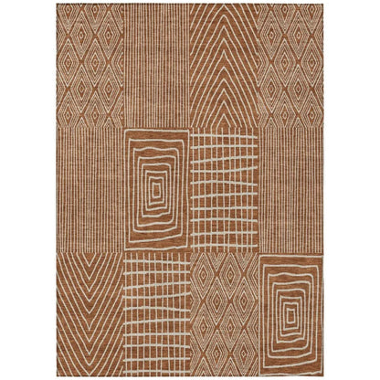 Owen Orange Washable Indoor-Outdoor Rug-Outdoor Rugs-LOOMLAN Rugs-2'6" x 3'10"-LOOMLAN