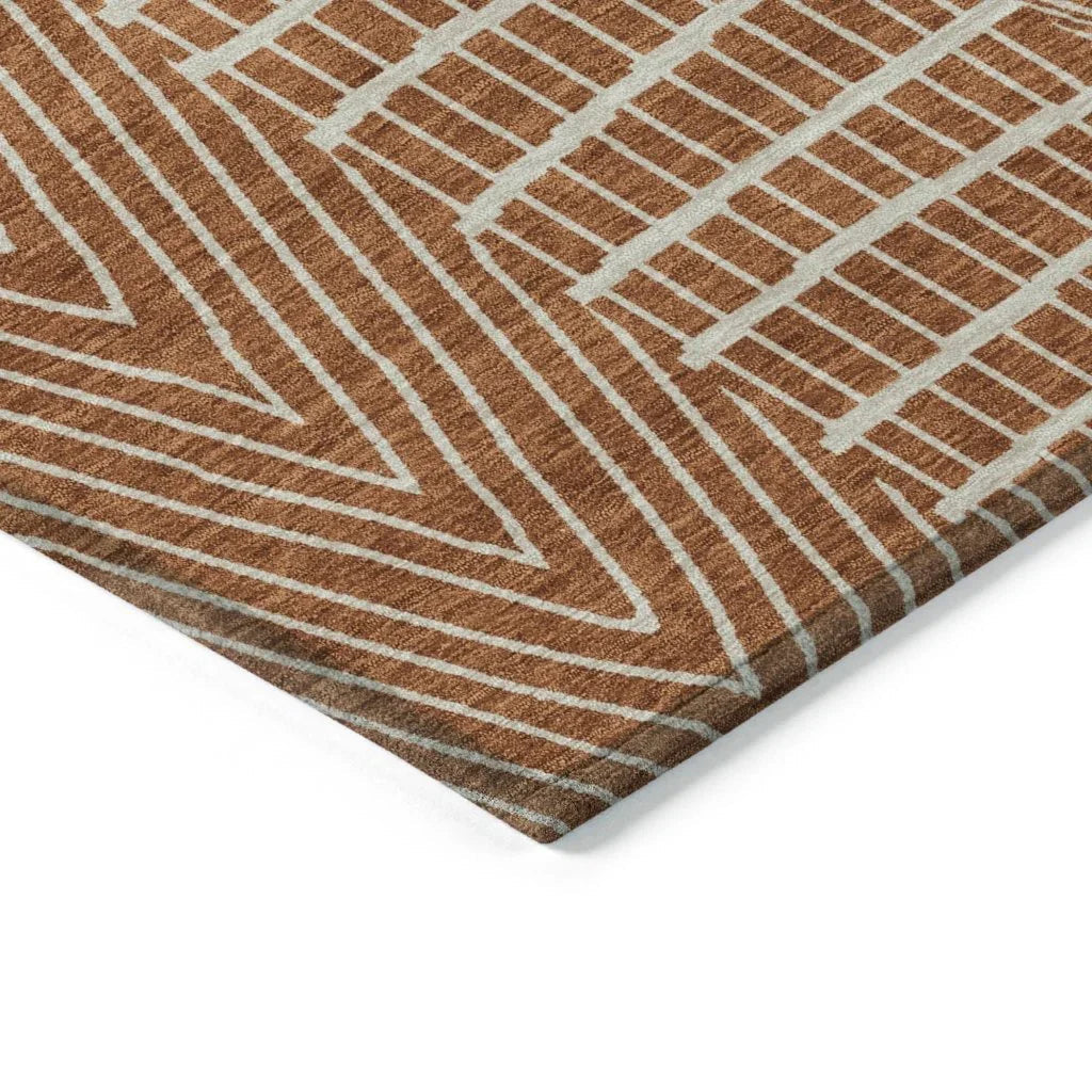 Owen Orange Washable Indoor-Outdoor Rug-Outdoor Rugs-LOOMLAN Rugs-LOOMLAN