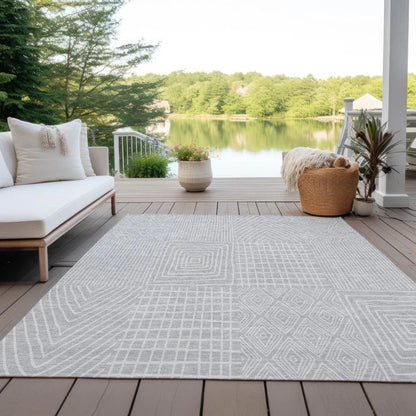 Owen Silver Washable Indoor-Outdoor Rug-Outdoor Rugs-LOOMLAN Rugs-LOOMLAN