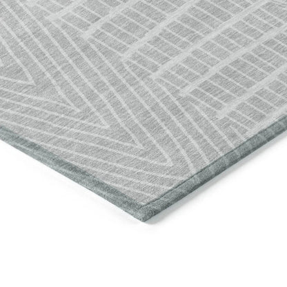 Owen Silver Washable Indoor-Outdoor Rug-Outdoor Rugs-LOOMLAN Rugs-LOOMLAN