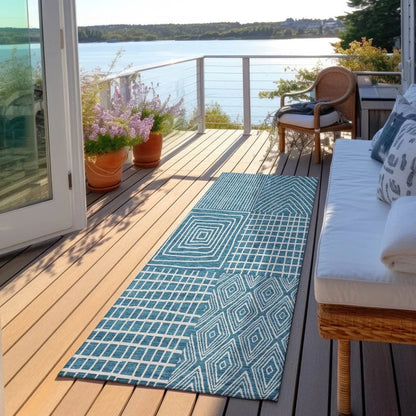 Owen Teal Washable Indoor-Outdoor Rug-Outdoor Rugs-LOOMLAN Rugs-LOOMLAN
