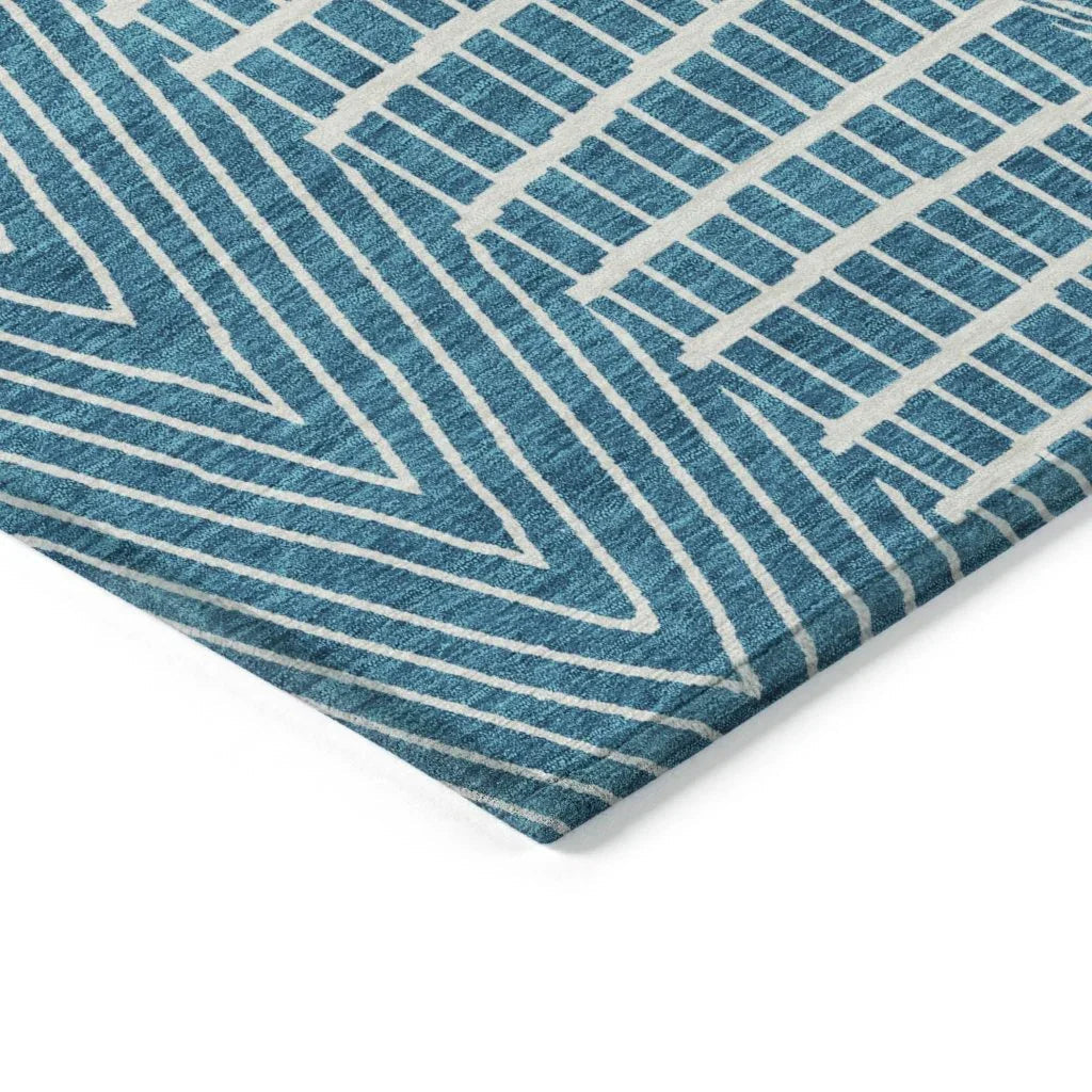 Owen Teal Washable Indoor-Outdoor Rug-Outdoor Rugs-LOOMLAN Rugs-LOOMLAN