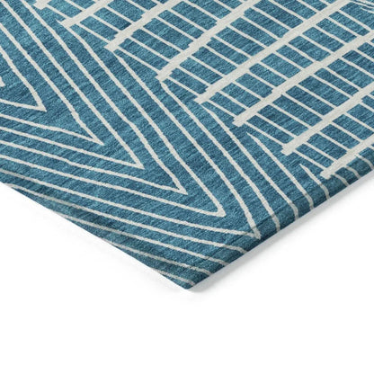 Owen Teal Washable Indoor-Outdoor Rug-Outdoor Rugs-LOOMLAN Rugs-LOOMLAN