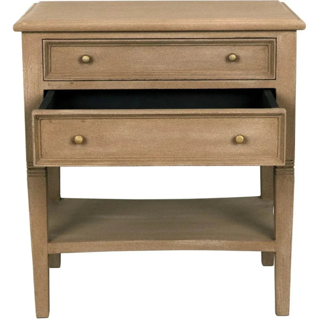 Oxford Two Drawers Wooden Side Table