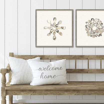 Oyster Shell Beige Framed Wall Art