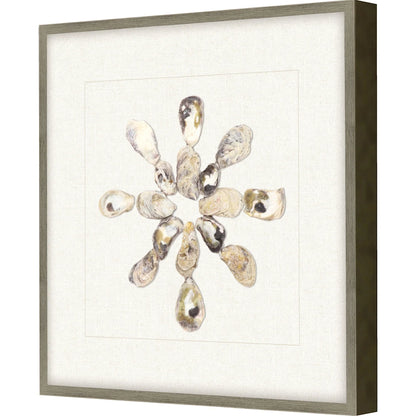 Oyster Shell Beige Framed Wall Art