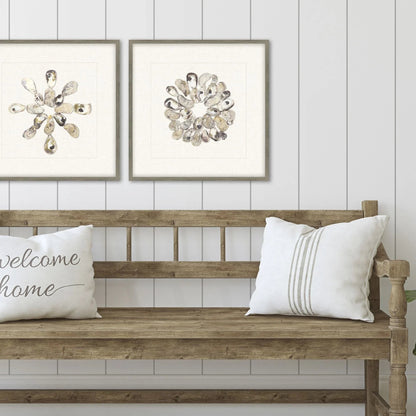 Oyster Shell Beige Framed Wall Art