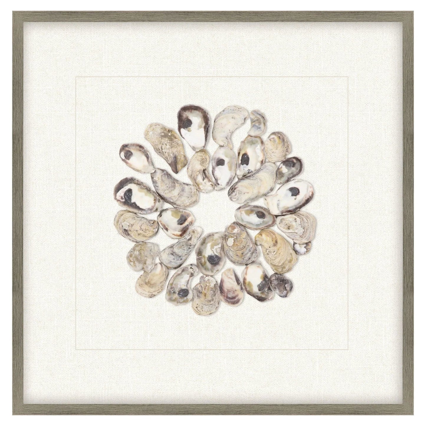 Oyster Shell Beige Framed Wall Art