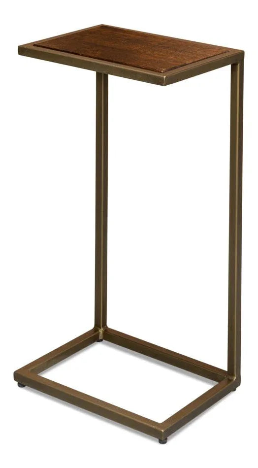 Pablon Iron Framed Rectangular End Table - LOOMLAN - Sarreid - Side Tables