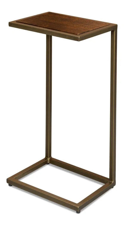 Pablon Iron Framed Rectangular End Table - LOOMLAN - Sarreid - Side Tables