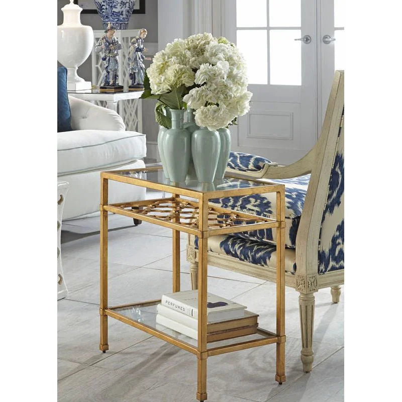 Pacific Coast Metalic Gold Framed Side Table - LOOMLAN - Chelsea House - Side Tables