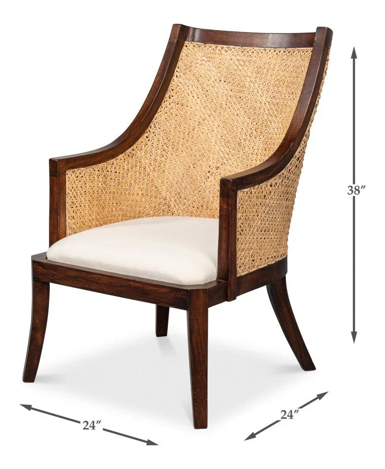 Pacora Wooden Brown Lounge Chair - LOOMLAN - Sarreid - Club Chairs