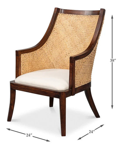 Pacora Wooden Brown Lounge Chair - LOOMLAN - Sarreid - Club Chairs