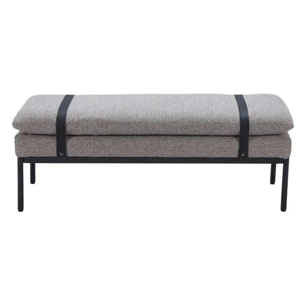 Padd Wood and Steel Grey Bench - LOOMLAN - Zuo Modern - Bedroom Benches