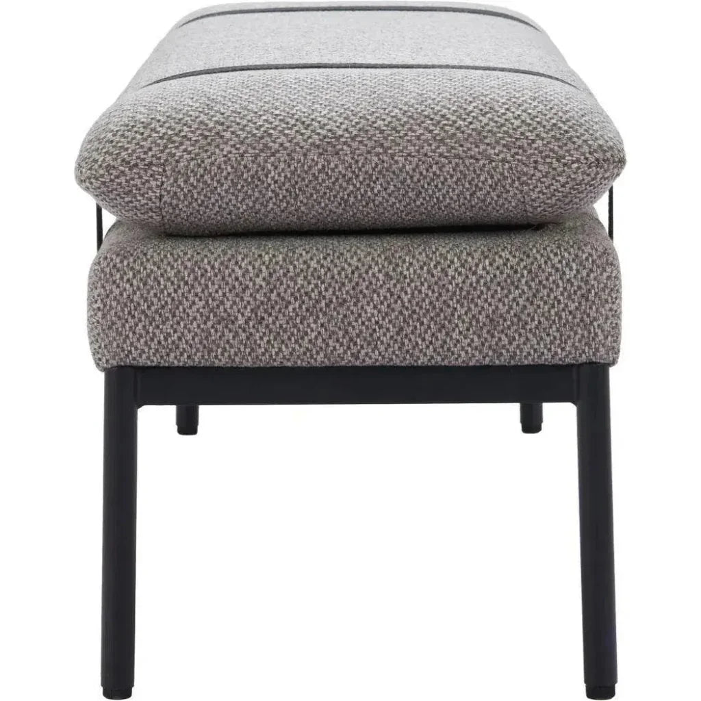 Padd Wood and Steel Grey Bench - LOOMLAN - Zuo Modern - Bedroom Benches