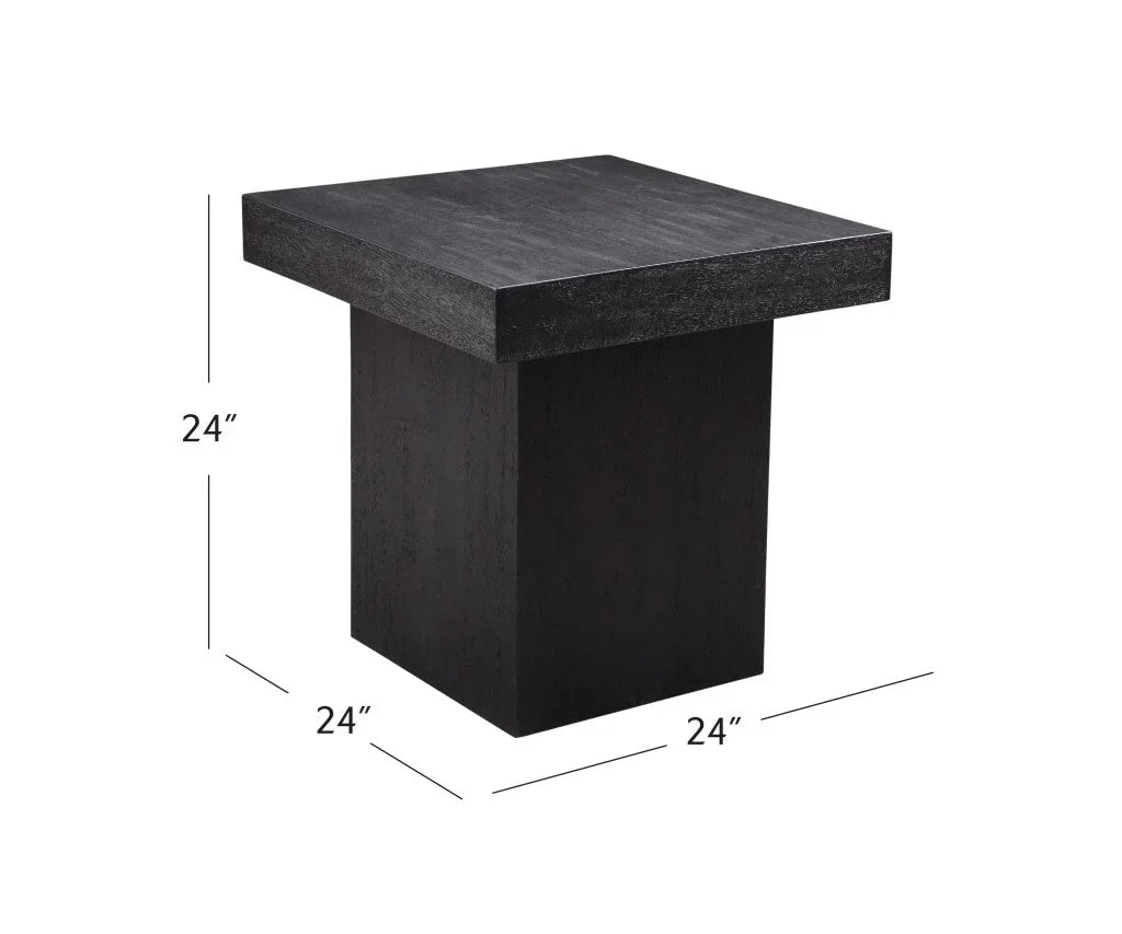 Padula Matte Black Square End Table - LOOMLAN - Bassett Mirror - Side Tables