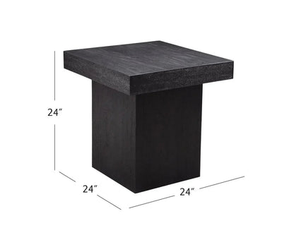 Padula Matte Black Square End Table - LOOMLAN - Bassett Mirror - Side Tables