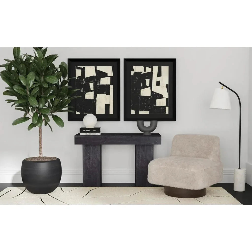 Padula Wood Black Rectangular Console Table - LOOMLAN - Bassett Mirror - Console Tables