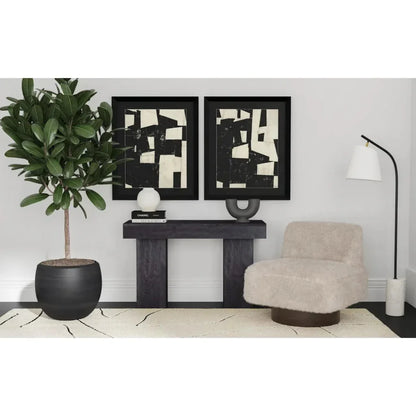 Padula Wood Black Rectangular Console Table - LOOMLAN - Bassett Mirror - Console Tables