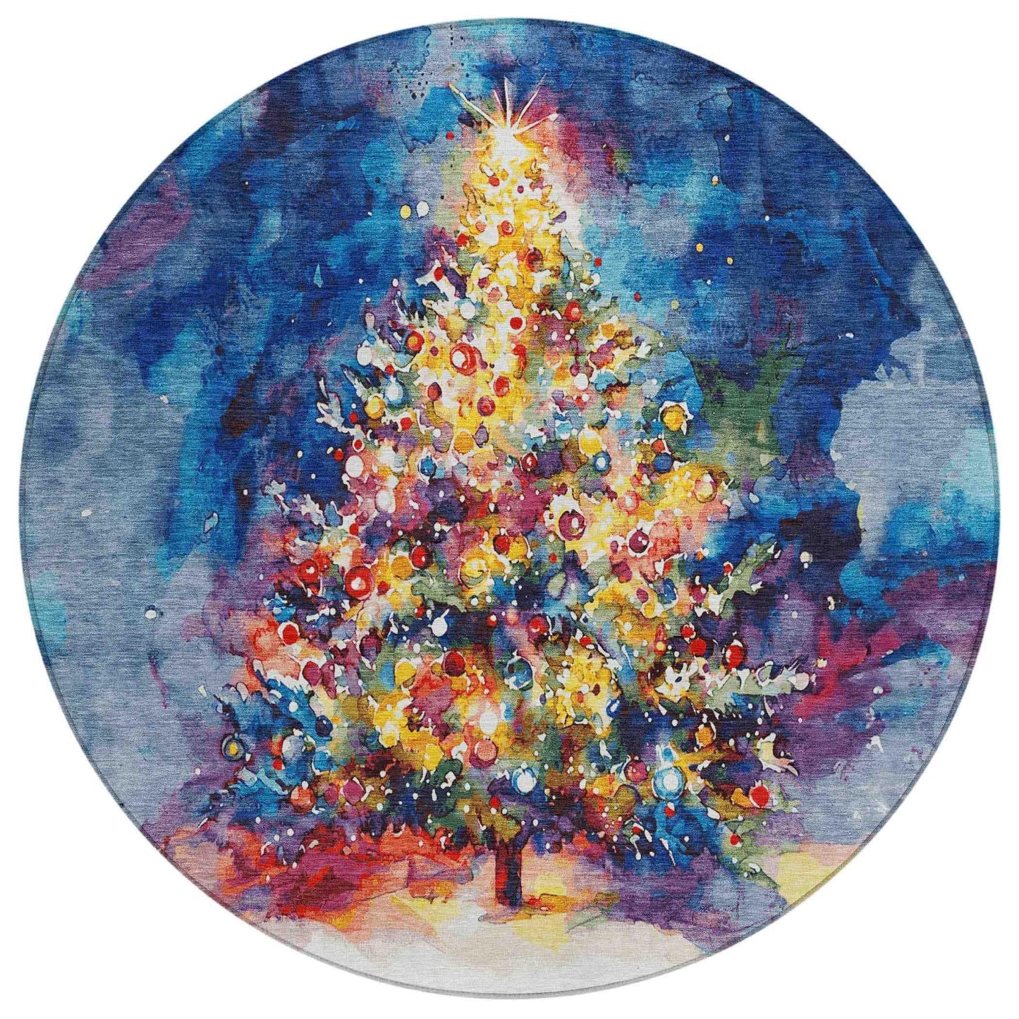 Paelain Blue Washable Indoor-Outdoor Rug