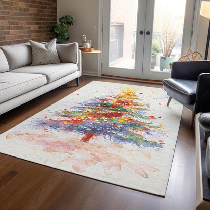 Paelaris Ivory Washable Indoor-Outdoor Rug