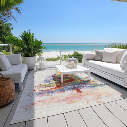 Paelaris Ivory Washable Indoor-Outdoor Rug