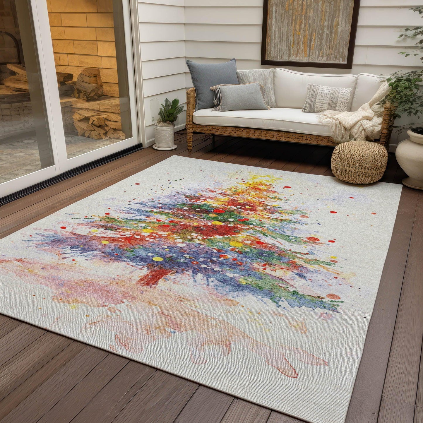 Paelaris Ivory Washable Indoor-Outdoor Rug