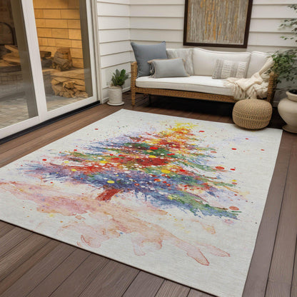 Paelaris Ivory Washable Indoor-Outdoor Rug