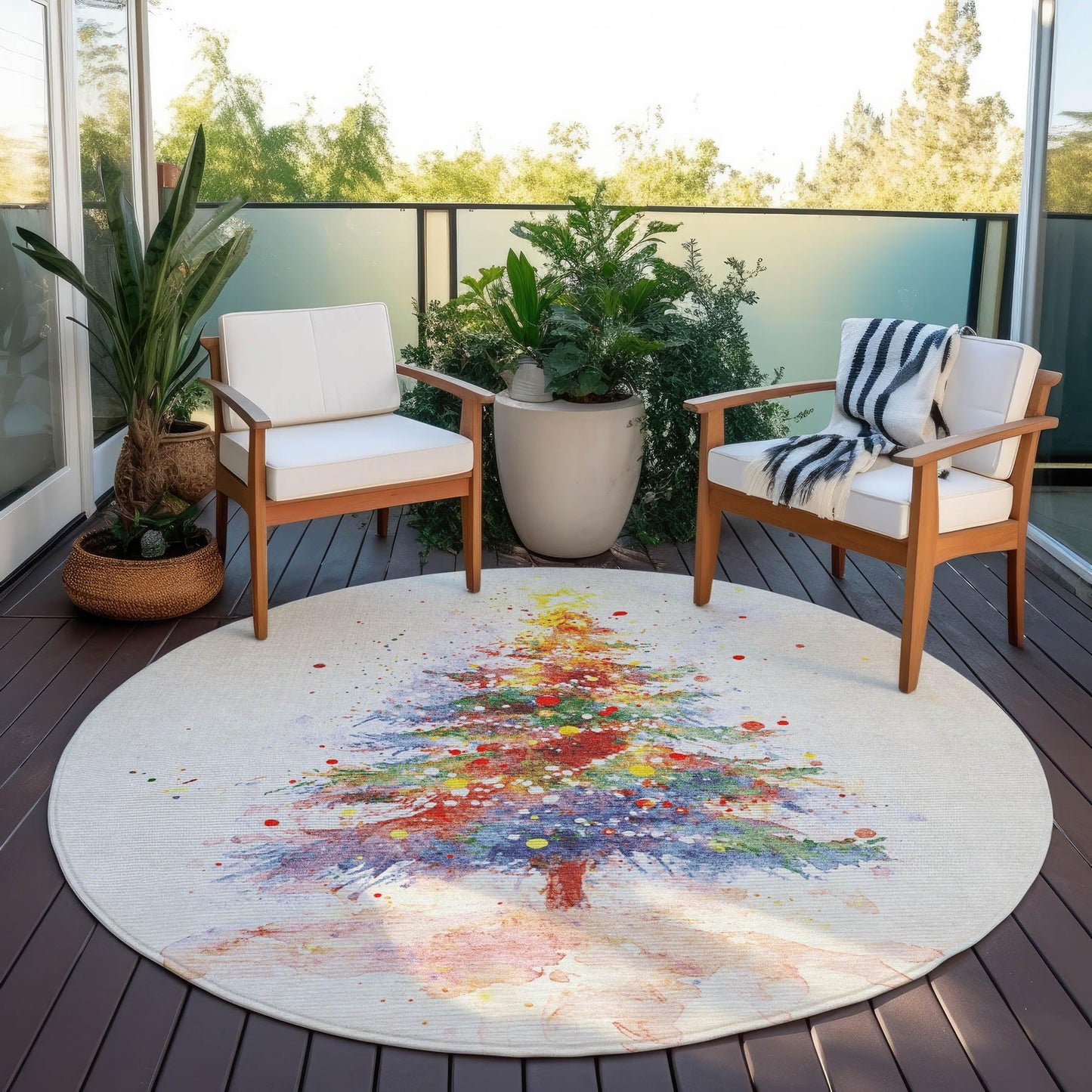 Paelaris Ivory Washable Indoor-Outdoor Rug