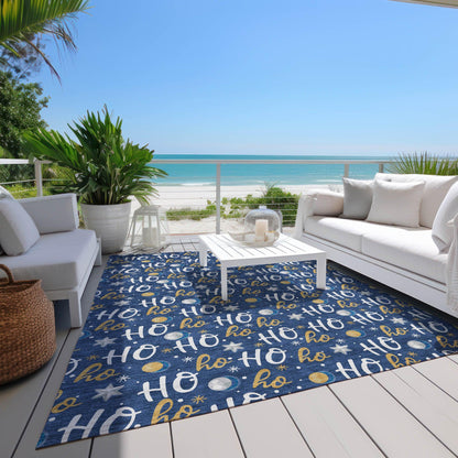 Paelien Blue Washable Indoor-Outdoor Rug