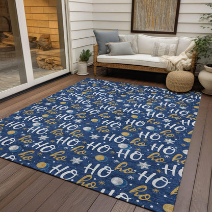 Paelien Blue Washable Indoor-Outdoor Rug