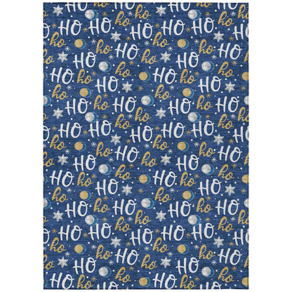 Paelien Blue Washable Indoor-Outdoor Rug