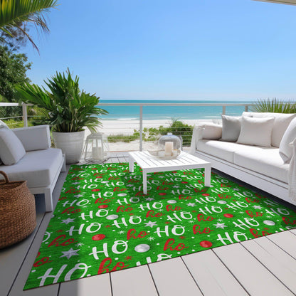 Paelien Green Washable Indoor-Outdoor Rug