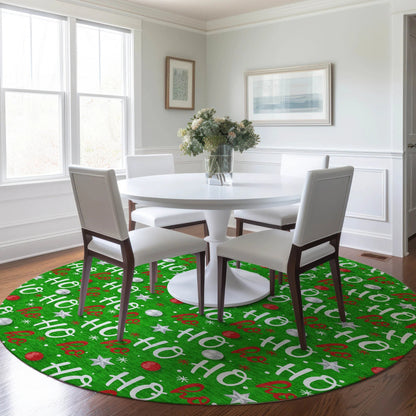 Paelien Green Washable Indoor-Outdoor Rug