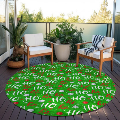 Paelien Green Washable Indoor-Outdoor Rug