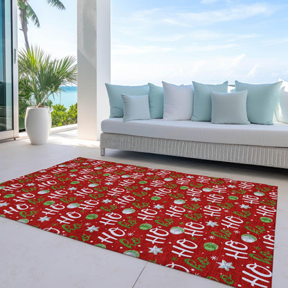 Paelien Red Washable Indoor-Outdoor Rug