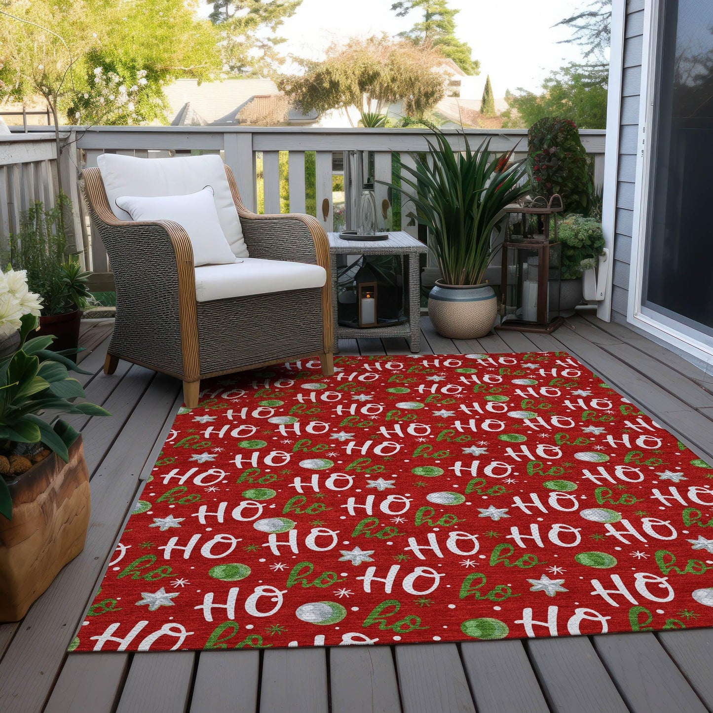 Paelien Red Washable Indoor-Outdoor Rug
