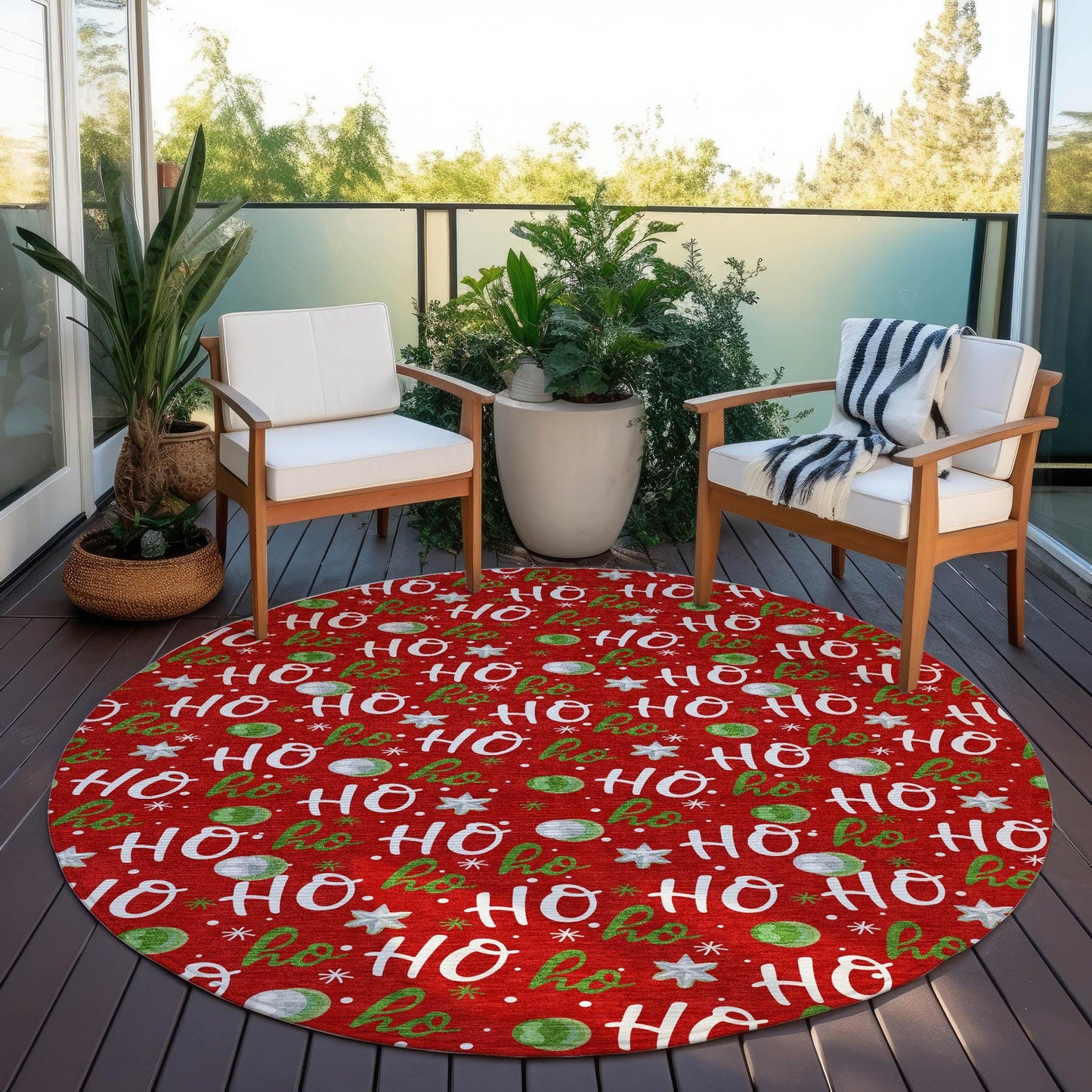 Paelien Red Washable Indoor-Outdoor Rug