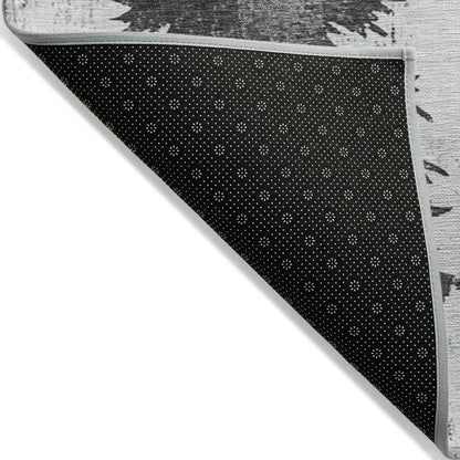 Paelion Gray Washable Indoor-Outdoor Rug