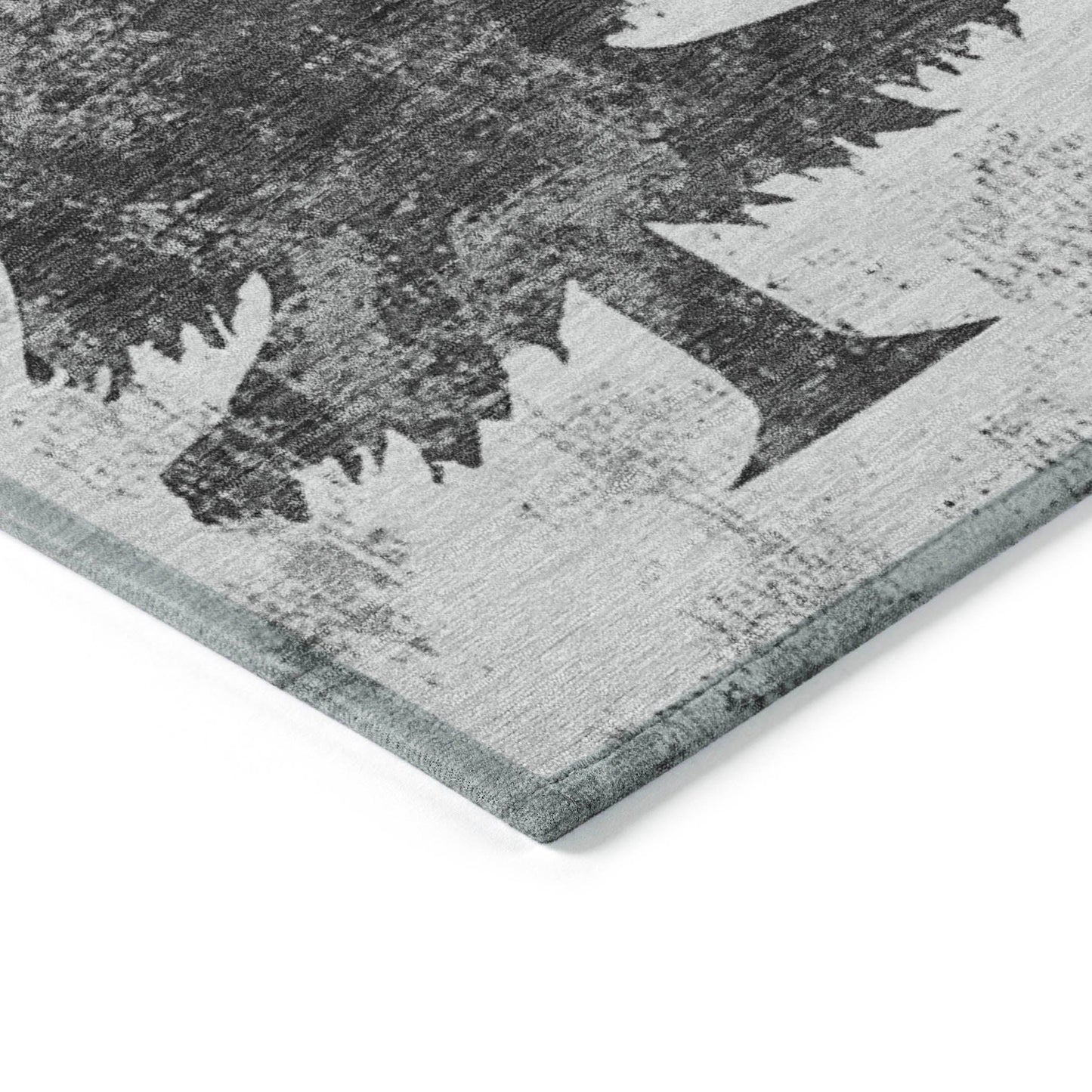 Paelion Gray Washable Indoor-Outdoor Rug